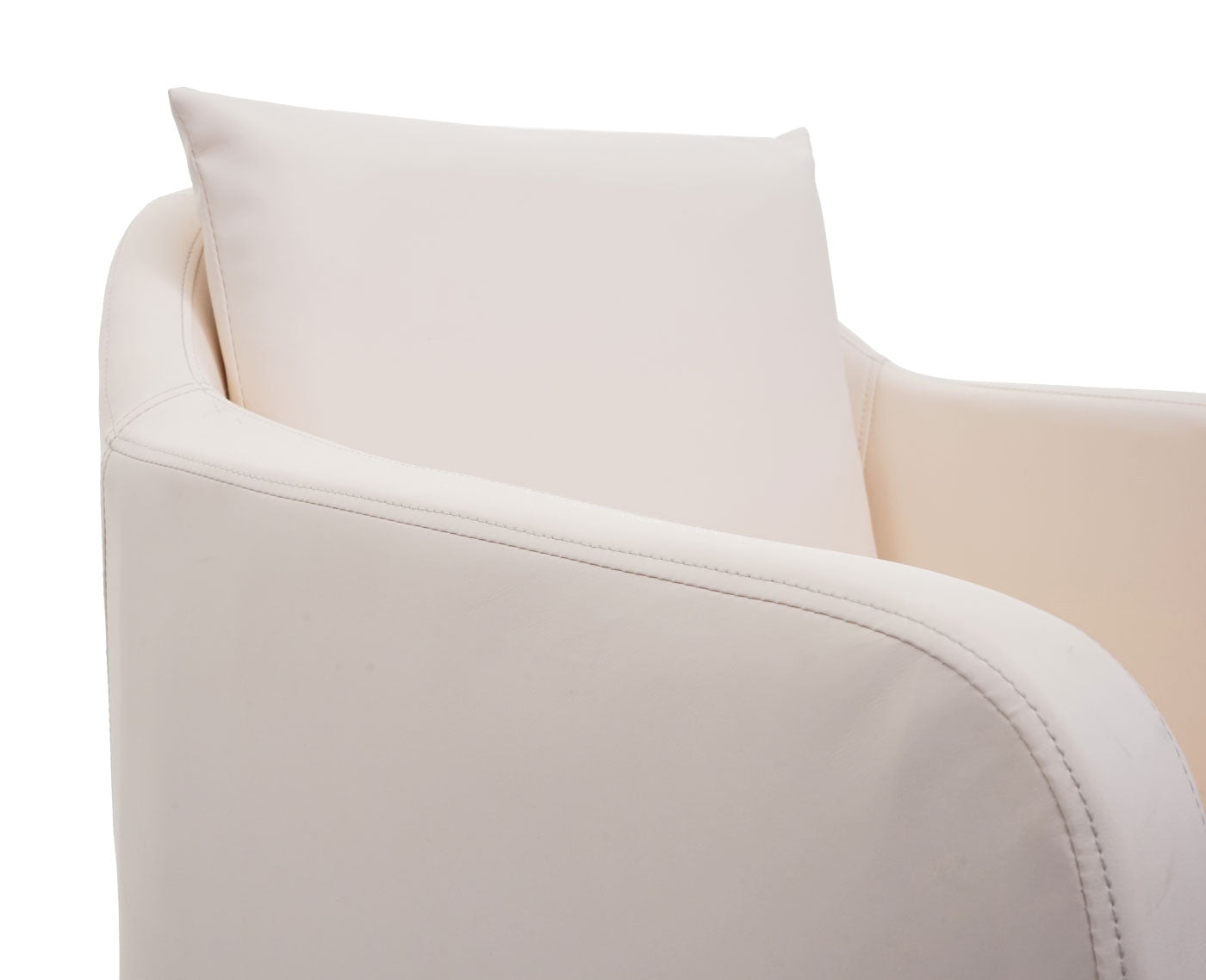 Cosmo Casa - Eetkamerstoel - Keukenstoel Fauteuil - Imitatieleer - Crèmebeige