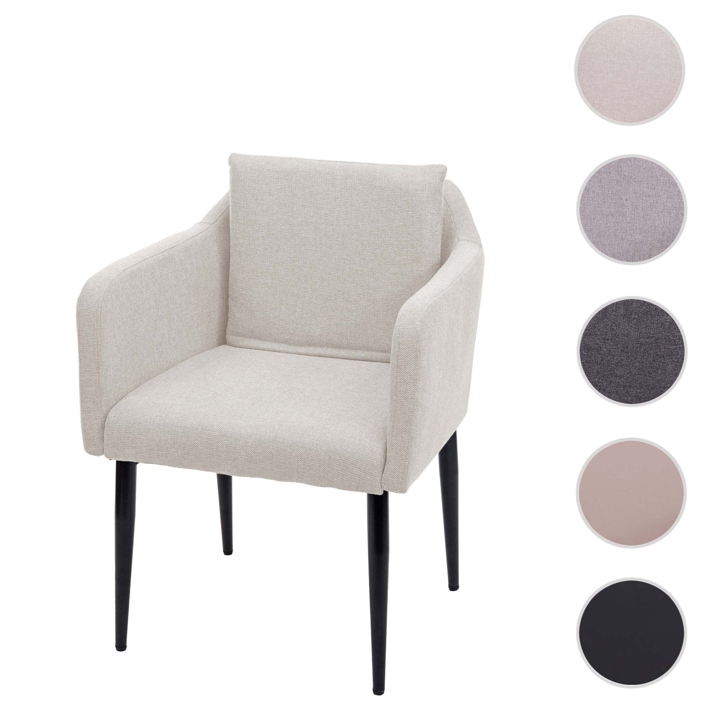 Cosmo Casa - Eetkamerstoel - Keukenstoel Fauteuil - Stoftextiel - Crèmebeige