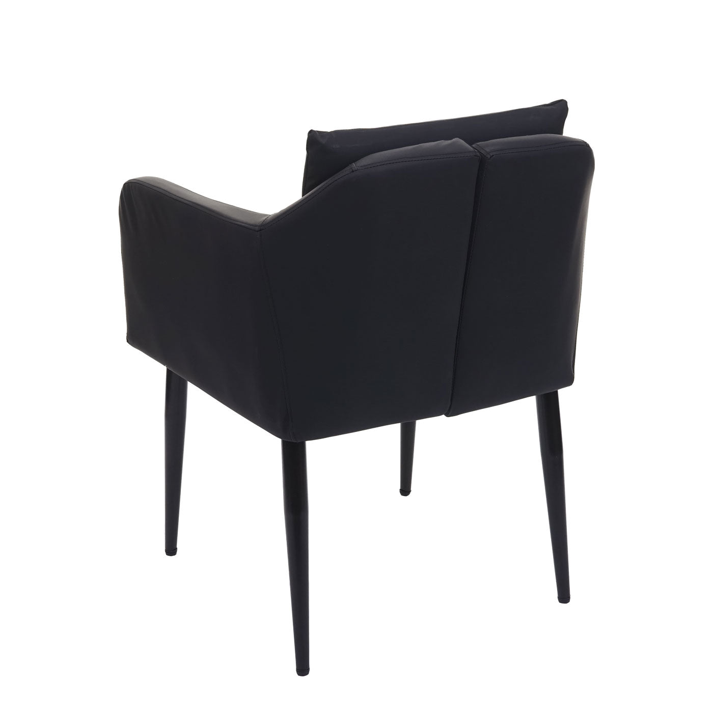 Cosmo Casa - Set van 2 Eetkamerstoelen - Keukenstoel Fauteuil - Imitatieleer - Zwart
