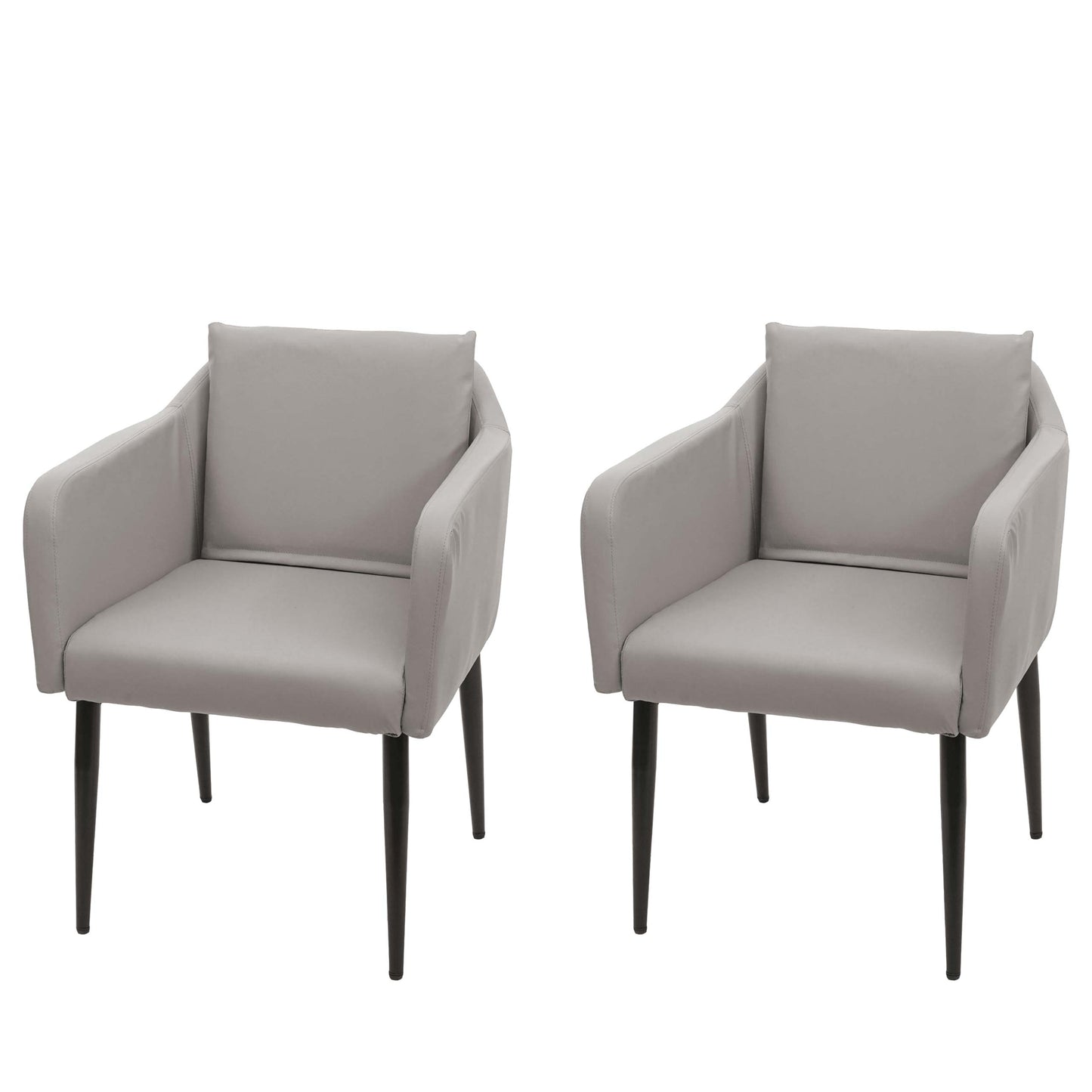 Cosmo Casa - Set van 2 Eetkamerstoelen - Keukenstoel Fauteuil - Kunstleer - Taupegrijs