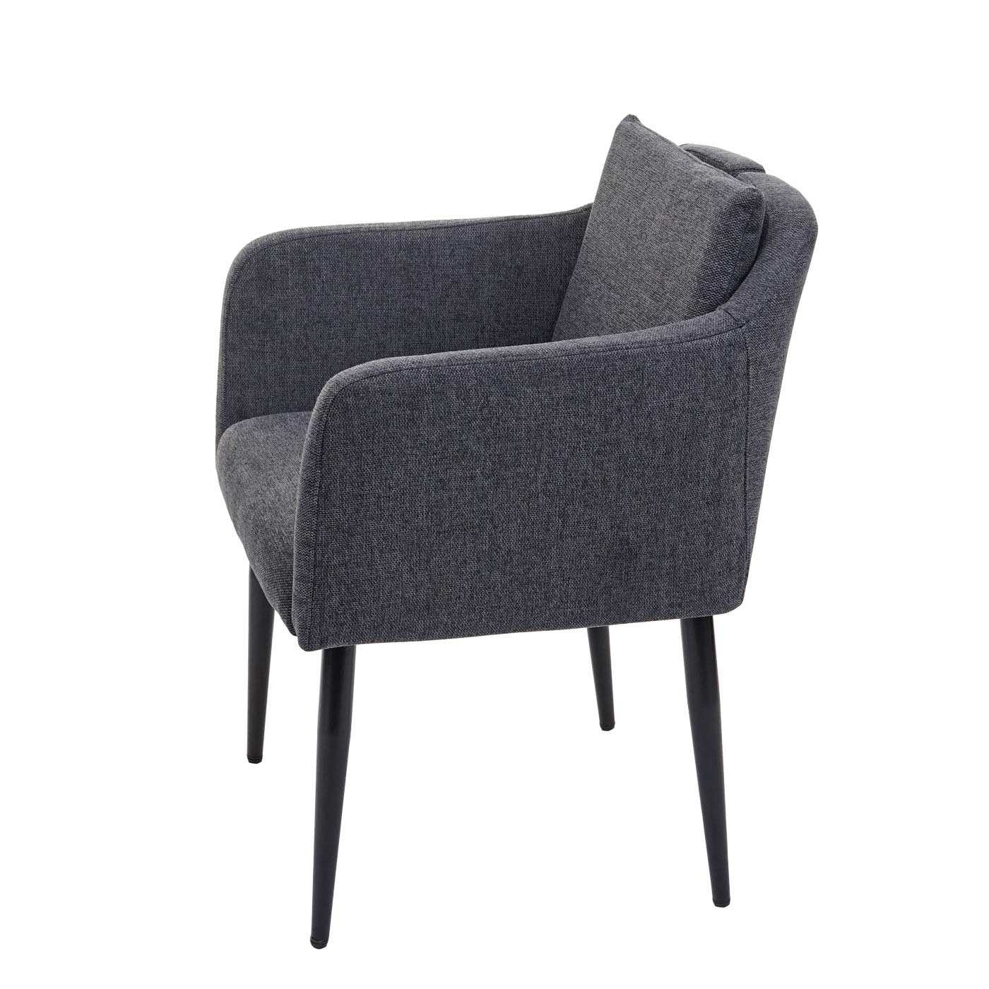 Cosmo Casa - Set van 2 Eetkamerstoelen - Keukenstoel Fauteuil - Stoftextiel - Donkergrijs