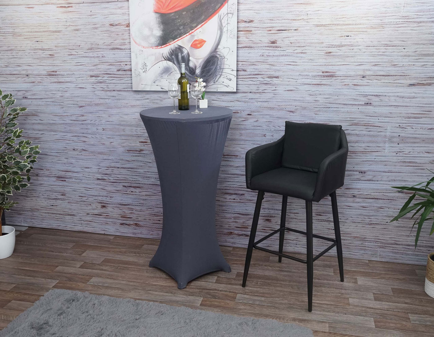 Cosmo Casa - Barkruk - Barstoel met Voetensteun - Imitatieleer - Zwart