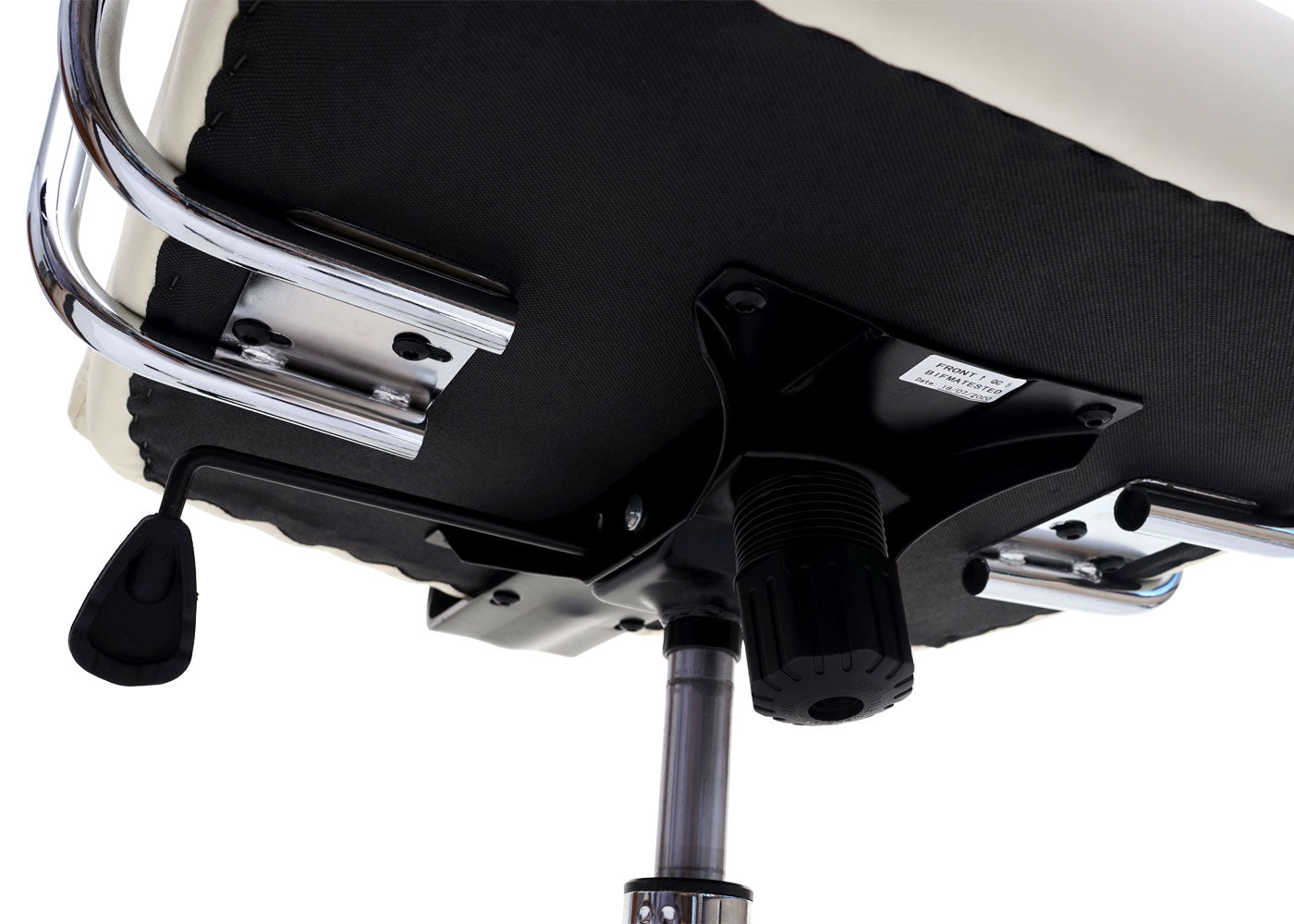 Cosmo Casa - Bureaustoel - Directiestoel met wieltjes - Kunstleer - Crèmebeige