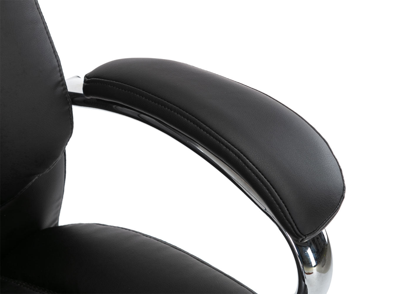 Cosmo Casa - Bureaustoel XXL - Belastbaar tot 220 kg - Kunstleer - Zwart