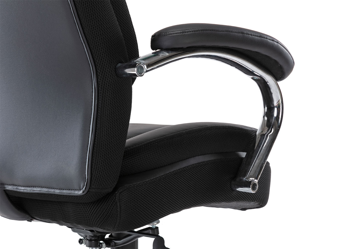 Cosmo Casa - Bureaustoel XXL - Belastbaar tot 220 kg - Kunstleer - Zwart