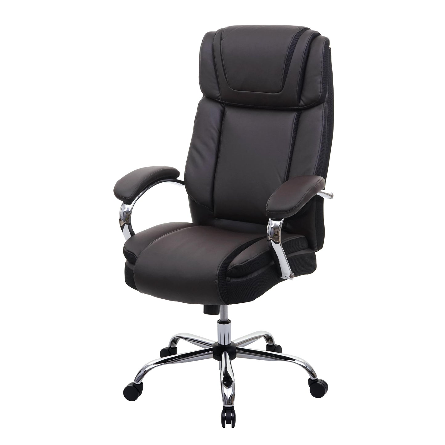 Cosmo Casa - Bureaustoel XXL - Belastbaar tot 220 kg - Kunstleer - Bruin