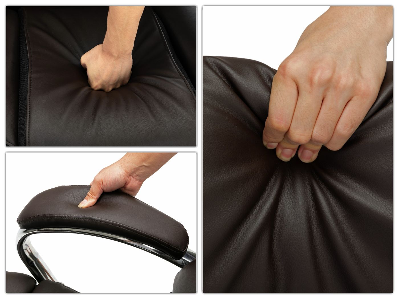 Cosmo Casa - Bureaustoel XXL - Belastbaar tot 220 kg - Kunstleer - Bruin