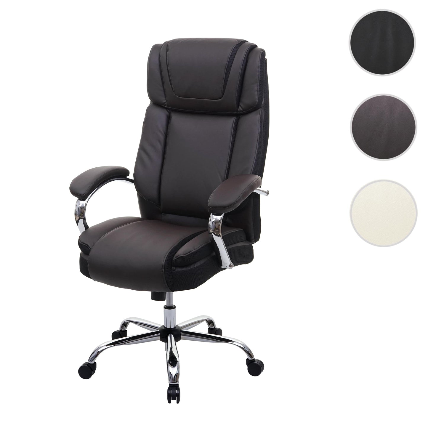 Cosmo Casa - Bureaustoel XXL - Belastbaar tot 220 kg - Kunstleer - Bruin