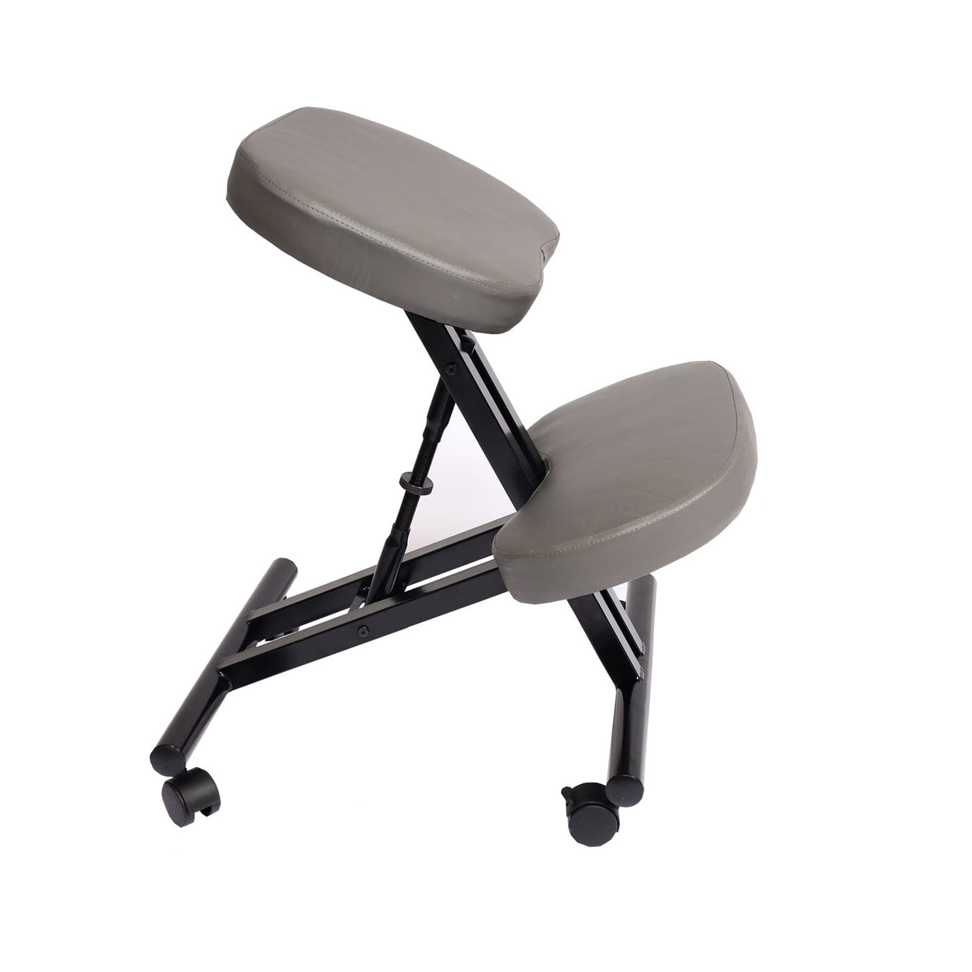 Cosmo Casa - Kniestoel - Ergonomisch - Zadelkruk - Kunstleer - Metaal - Grijs