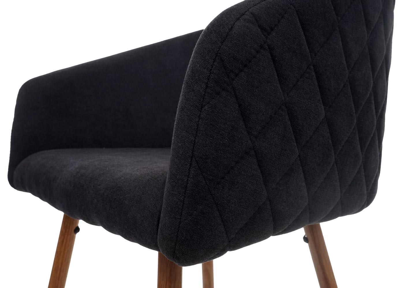 Cosmo Casa - Set van 2 Barkrukken - Barkruk - Keukenkruk met Rugleuning - Metaal Houtlook - Stoftextiel - Antracietgrijs