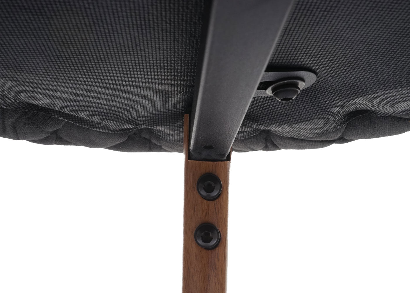 Cosmo Casa - Set van 2 Barkrukken - Barkruk - Keukenkruk met Rugleuning - Metaal Houtlook - Stoftextiel - Antracietgrijs