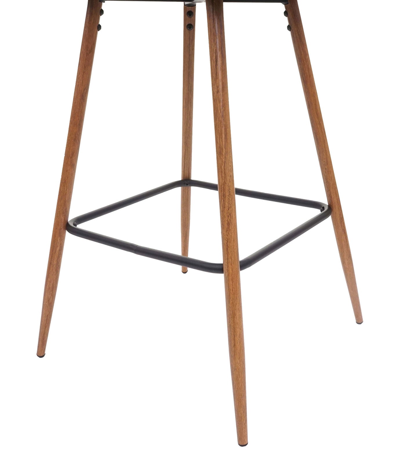 Cosmo Casa - Set van 2 Barkrukken - Barkruk - Keukenkruk met Rugleuning - Metaal Houtlook - Stoftextiel - Crème Beige