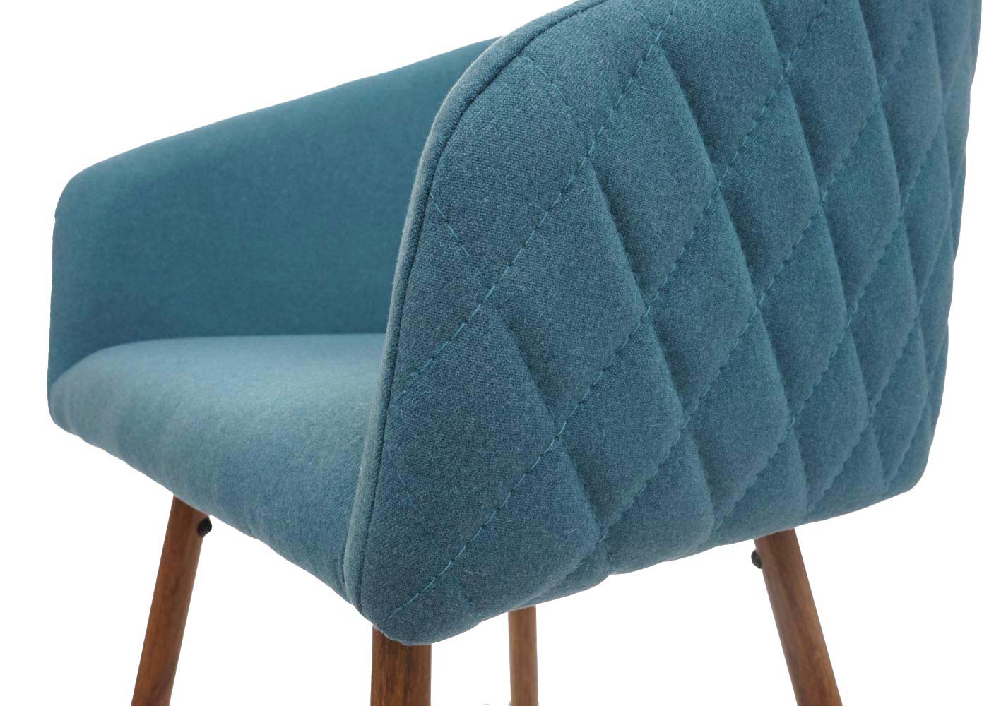 Cosmo Casa - Set van 2 Barkrukken - Barkruk - Keukenkruk met Rugleuning - Metaal Houtlook - Stoftextiel - Turquoise