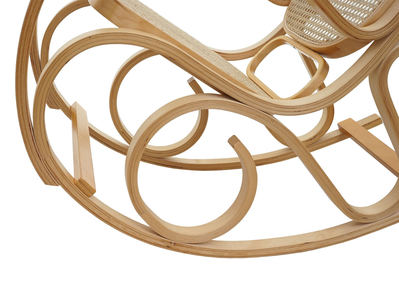 Cosmo Casa - Schommelstoel - TV-Stoel - Massief Rotan - Eikenlook - Naturel