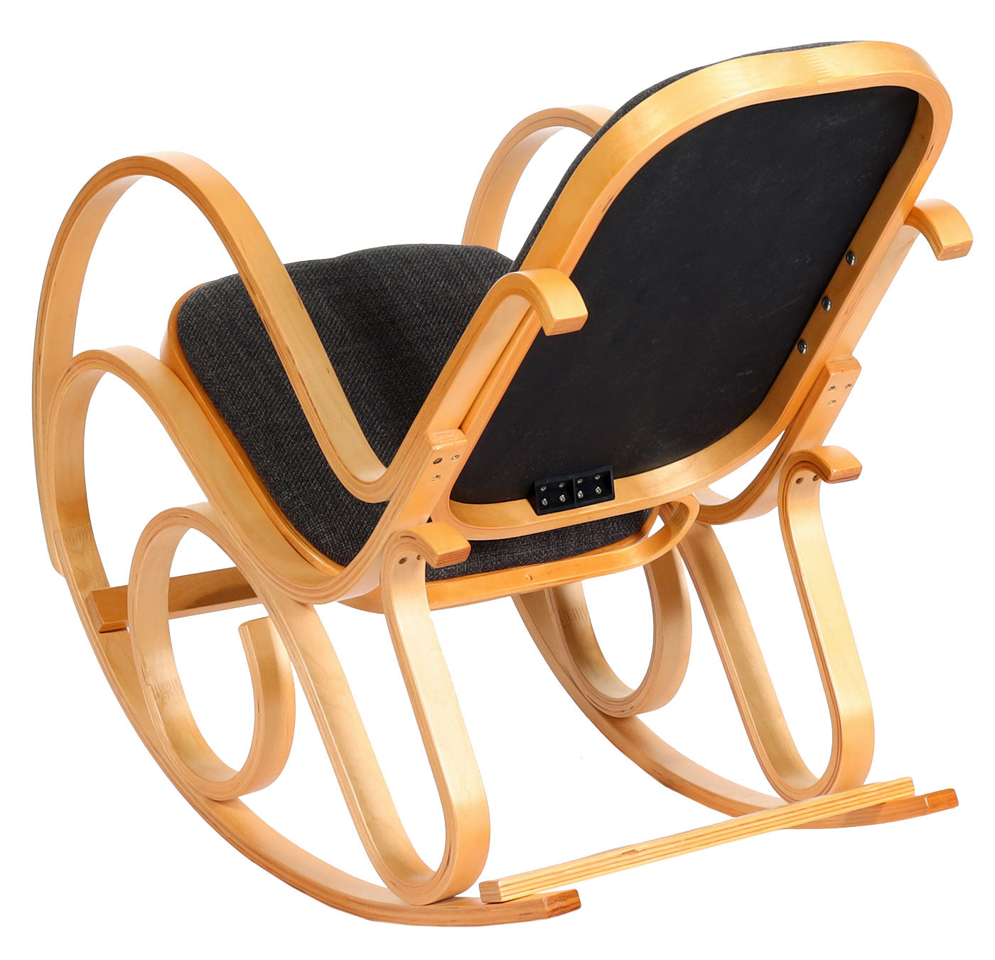 Cosmo Casa - Schommelstoel - TV-Stoel met Armleuningen - Massief Hout - Eikenlook - Antracietgrijs