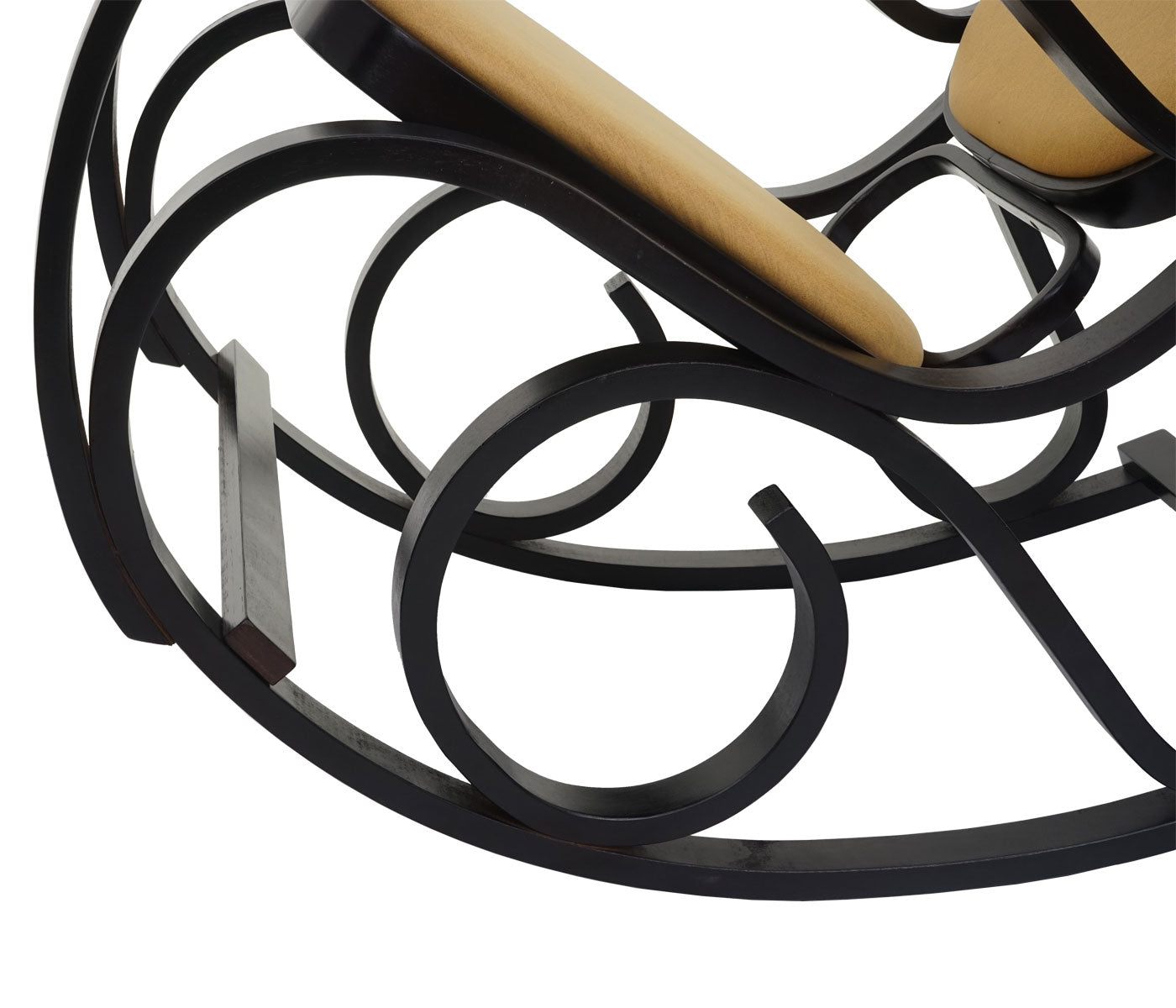 Cosmo Casa - Schommelstoel - TV-Stoel - Massief Hout - Walnootlook - Geel