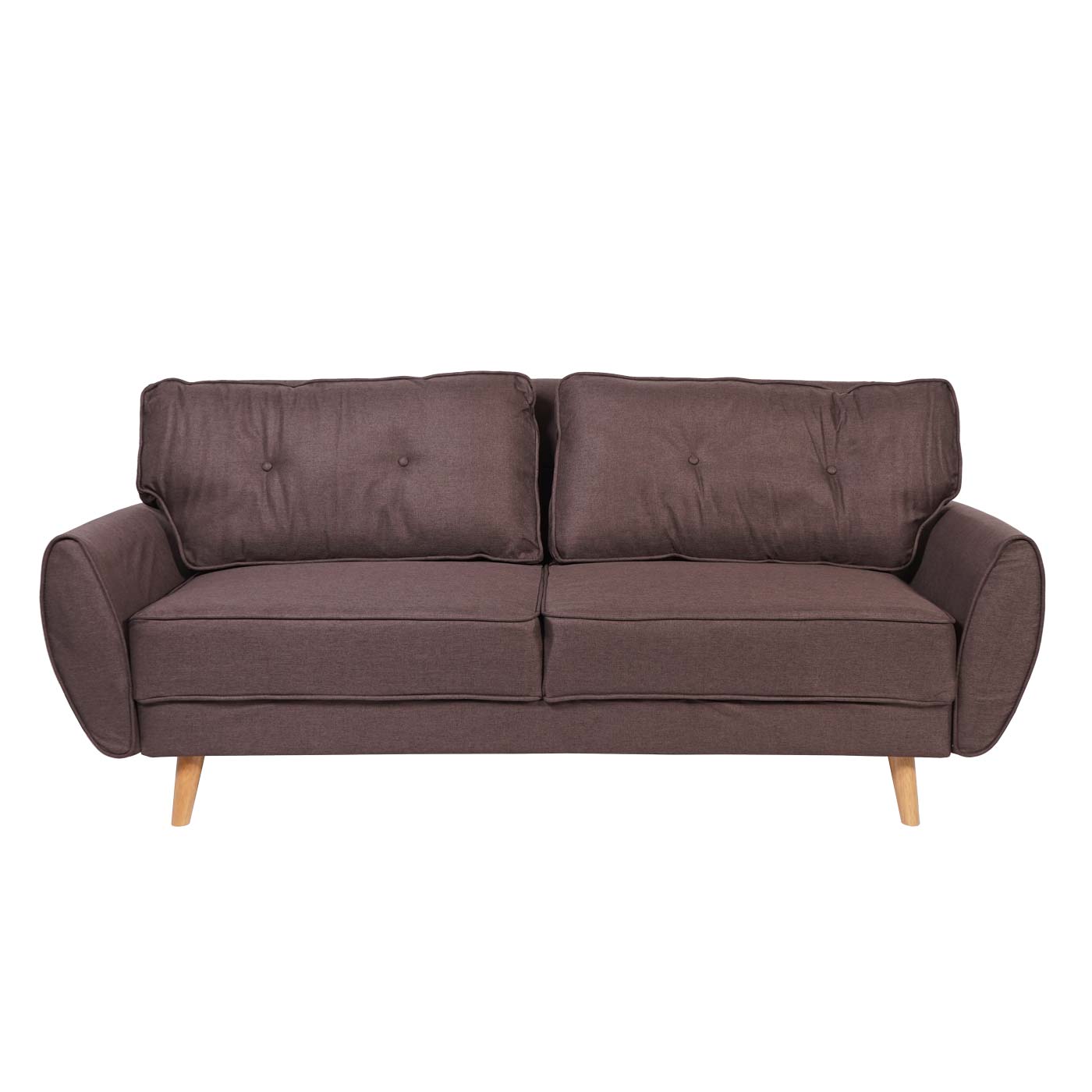 Cosmo Casa - Slaapbank 3-zits - Met slaapfunctie - Stof/textiel - Bruin - 203cm