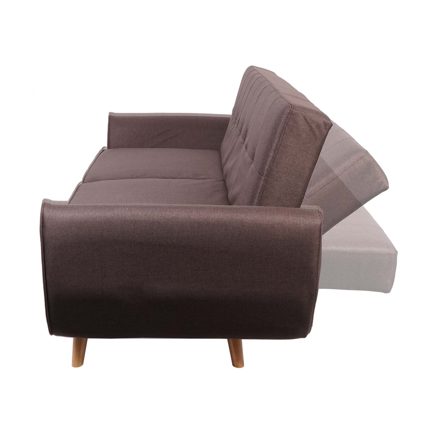 Cosmo Casa - Slaapbank 3-zits - Met slaapfunctie - Stof/textiel - Bruin - 203cm