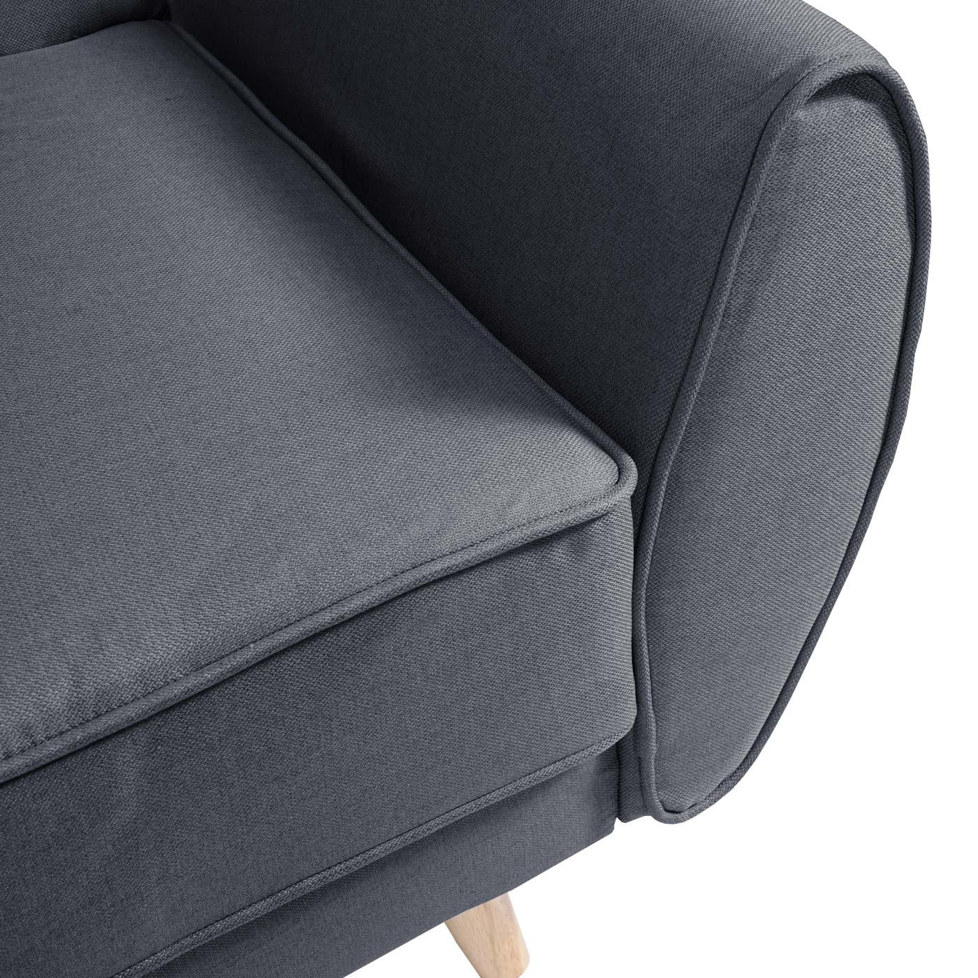 Cosmo Casa - 3-zitsbank - Met slaapfunctie - Stof/textiel - Antraciet - 203cm