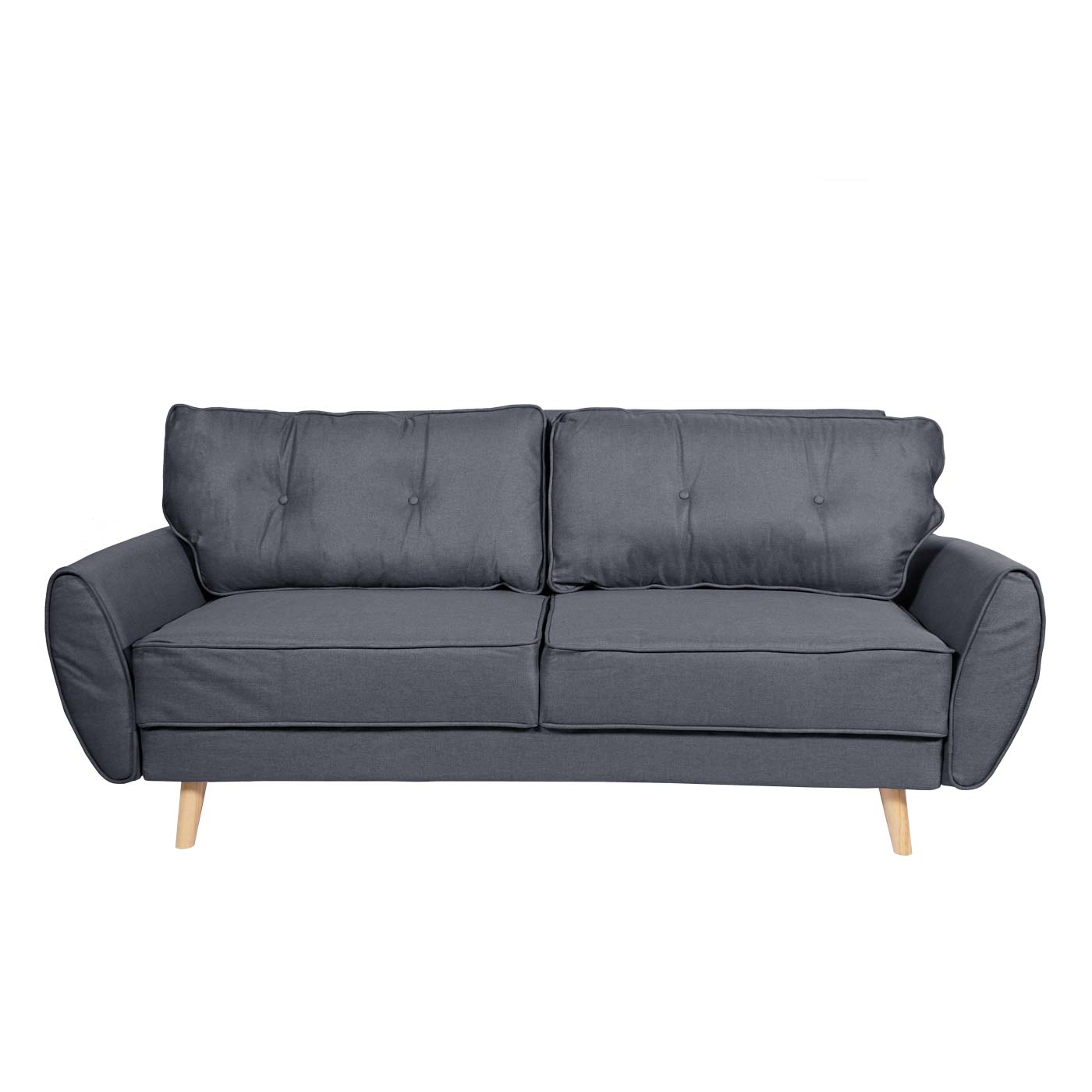 Cosmo Casa - 3-zitsbank - Met slaapfunctie - Stof/textiel - Antraciet - 203cm