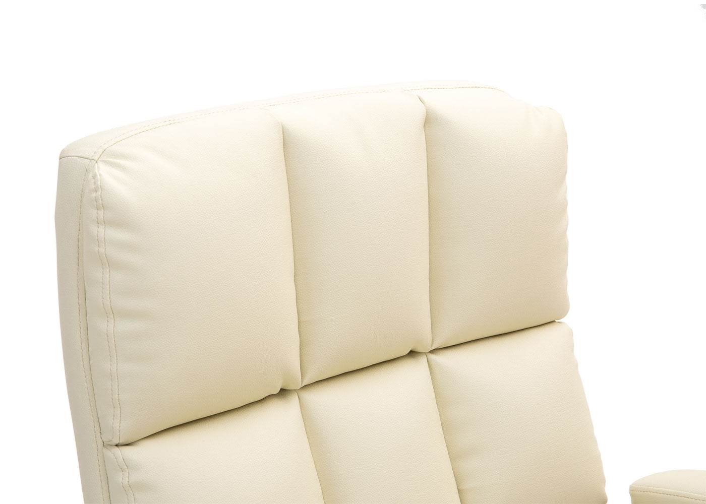 Cosmo Casa - Bureaustoel - Directiestoel - In Hoogte Verstelbaar - Crèmekleurig Kunstleer