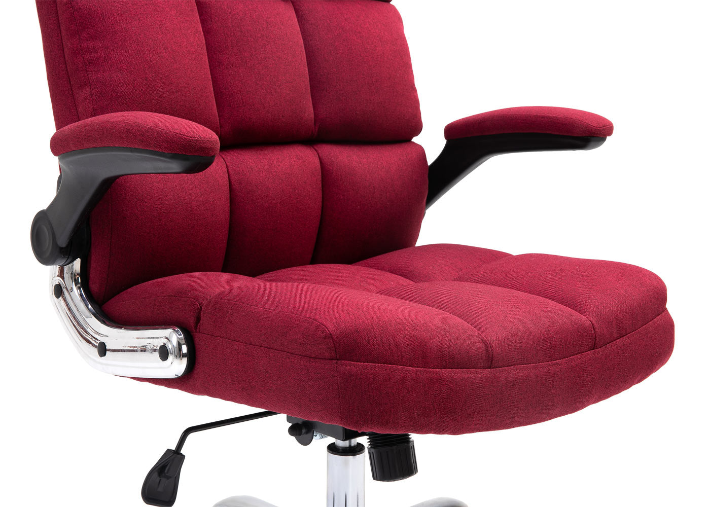 Cosmo Casa - Bureaustoel - Directiestoel - Draaistoel - In Hoogte Verstelbaar - Stoftextiel Wijnrood