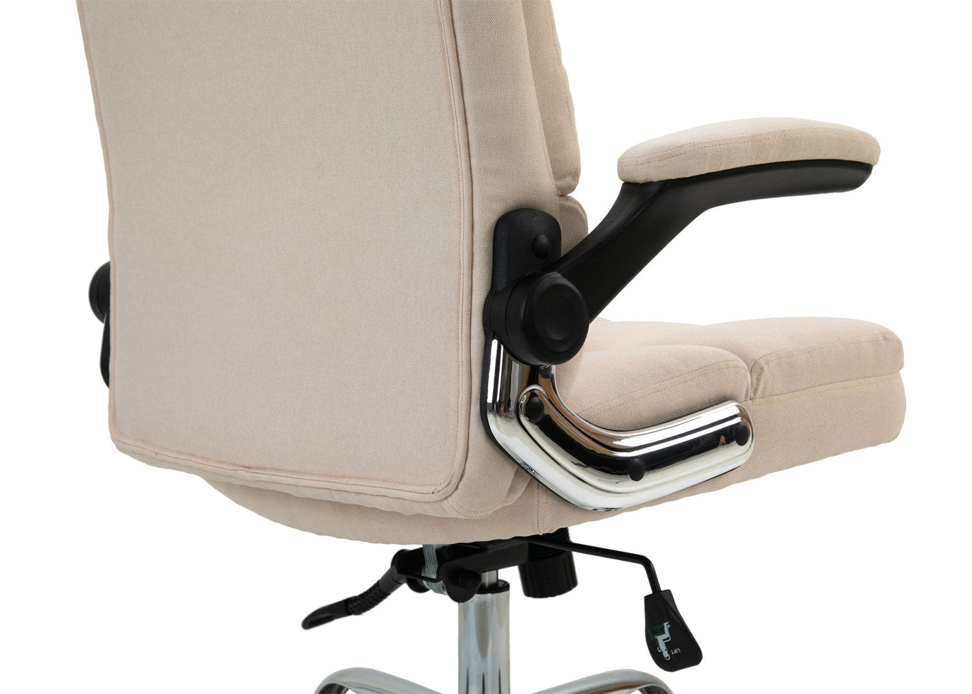 Cosmo Casa - Bureaustoel - Directiestoel - In Hoogte Verstelbaar - Stoftextiel Crèmebeige