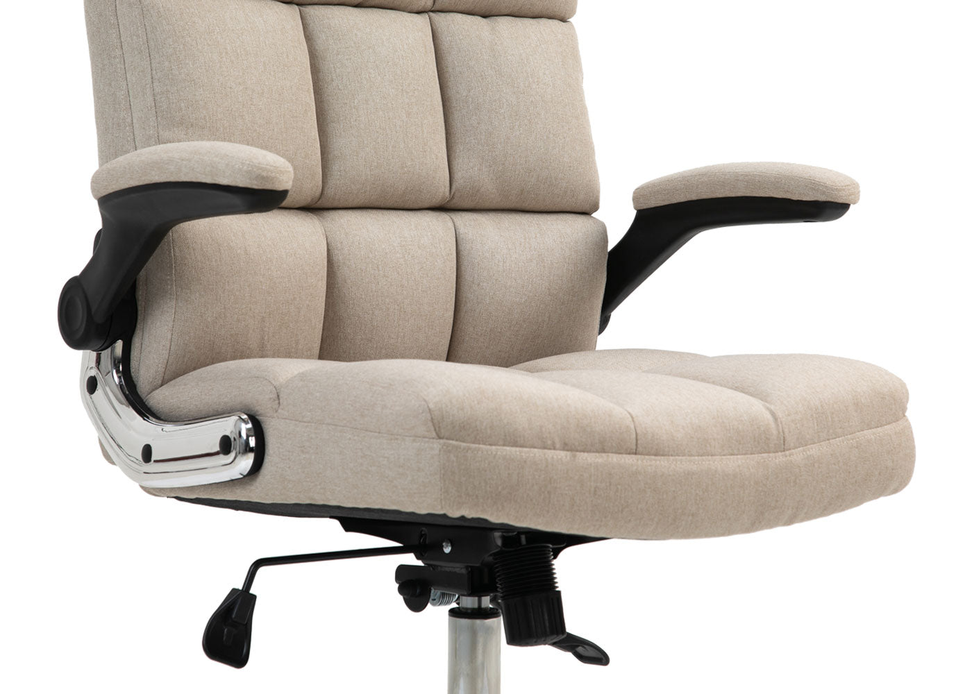 Cosmo Casa - Bureaustoel - Directiestoel - In Hoogte Verstelbaar - Stoftextiel Lichtbruin