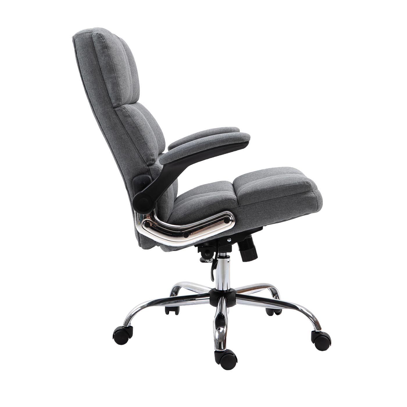 Cosmo Casa - Bureaustoel - Directiestoel - In Hoogte Verstelbaar - Stoftextiel Grijs