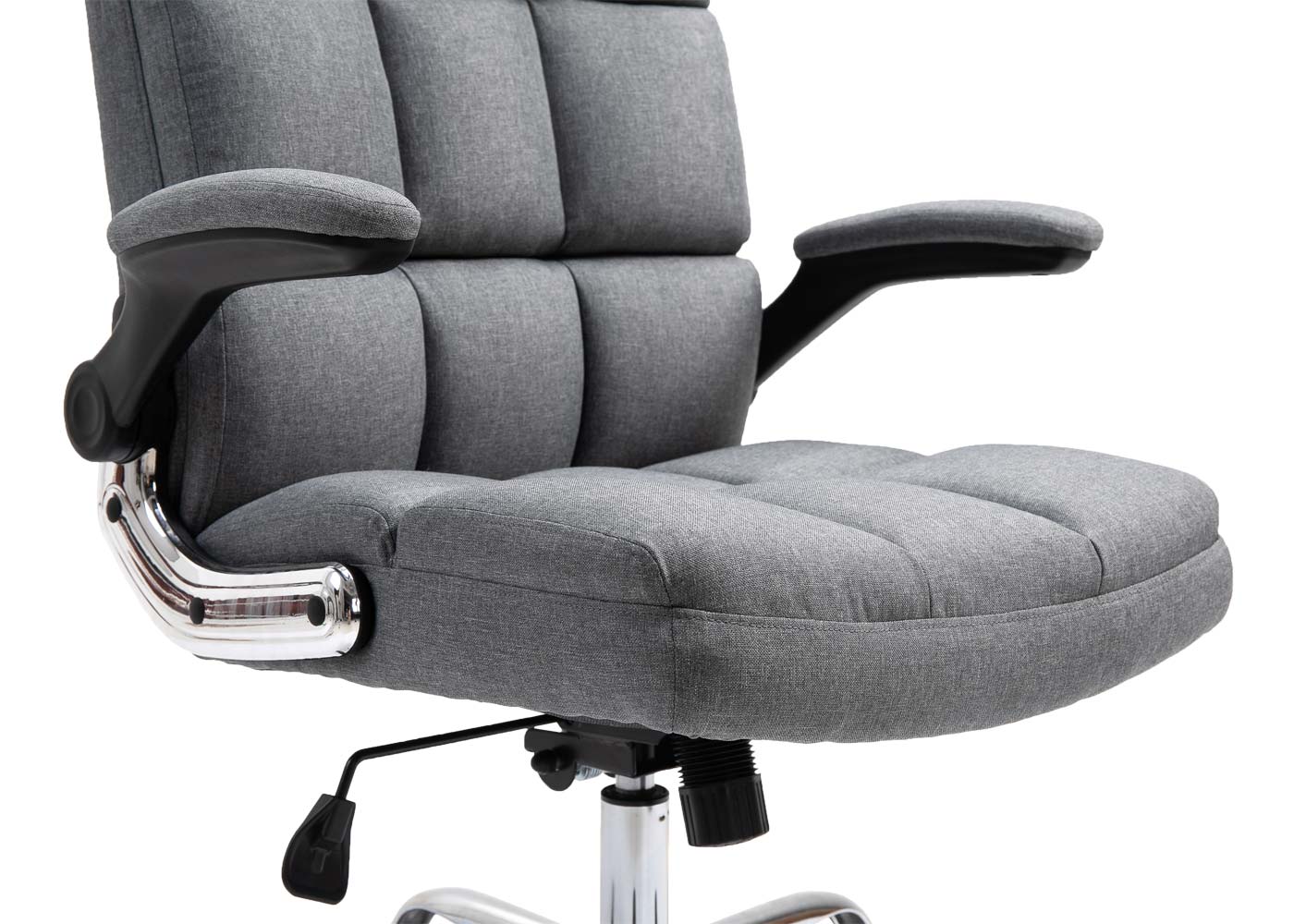 Cosmo Casa - Bureaustoel - Directiestoel - In Hoogte Verstelbaar - Stoftextiel Grijs