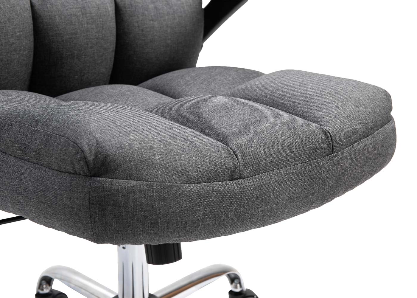 Cosmo Casa - Bureaustoel - Directiestoel - In Hoogte Verstelbaar - Stoftextiel Donkergrijs