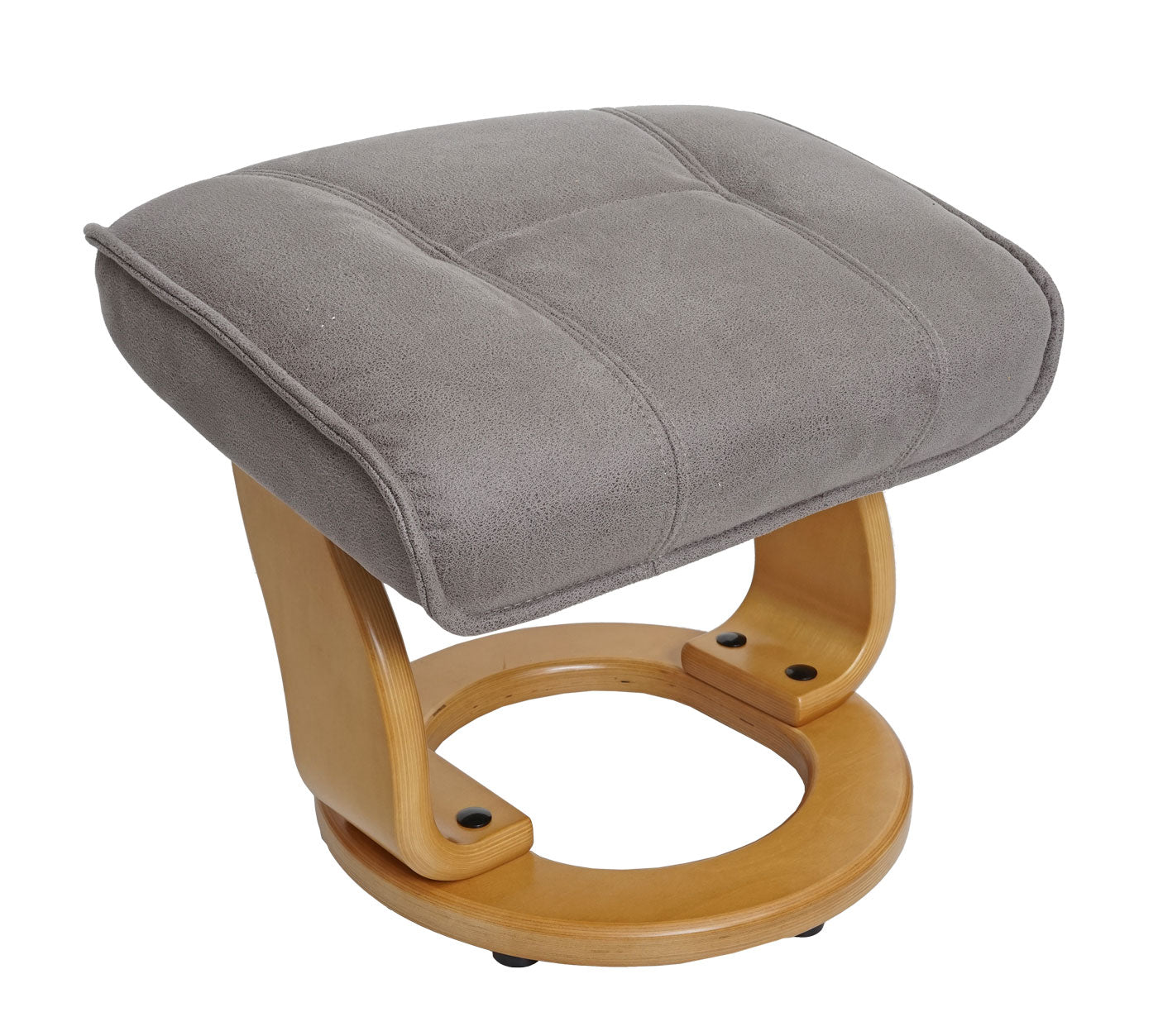 Cosmo Casa - Relaxfauteuil - TV-stoel met armleuningen - Stof/textiel - Lichtgrijs-natuurlijk bruin