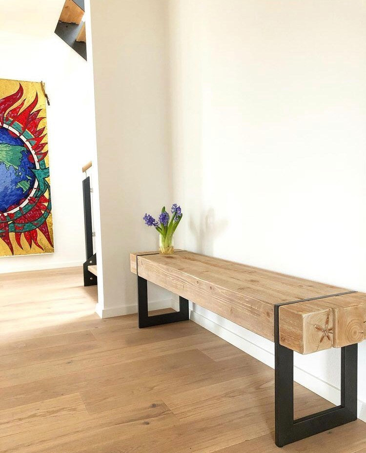 Cosmo Casa - Bank - Eetkamerbank - Massief Dennenhout - Bruin