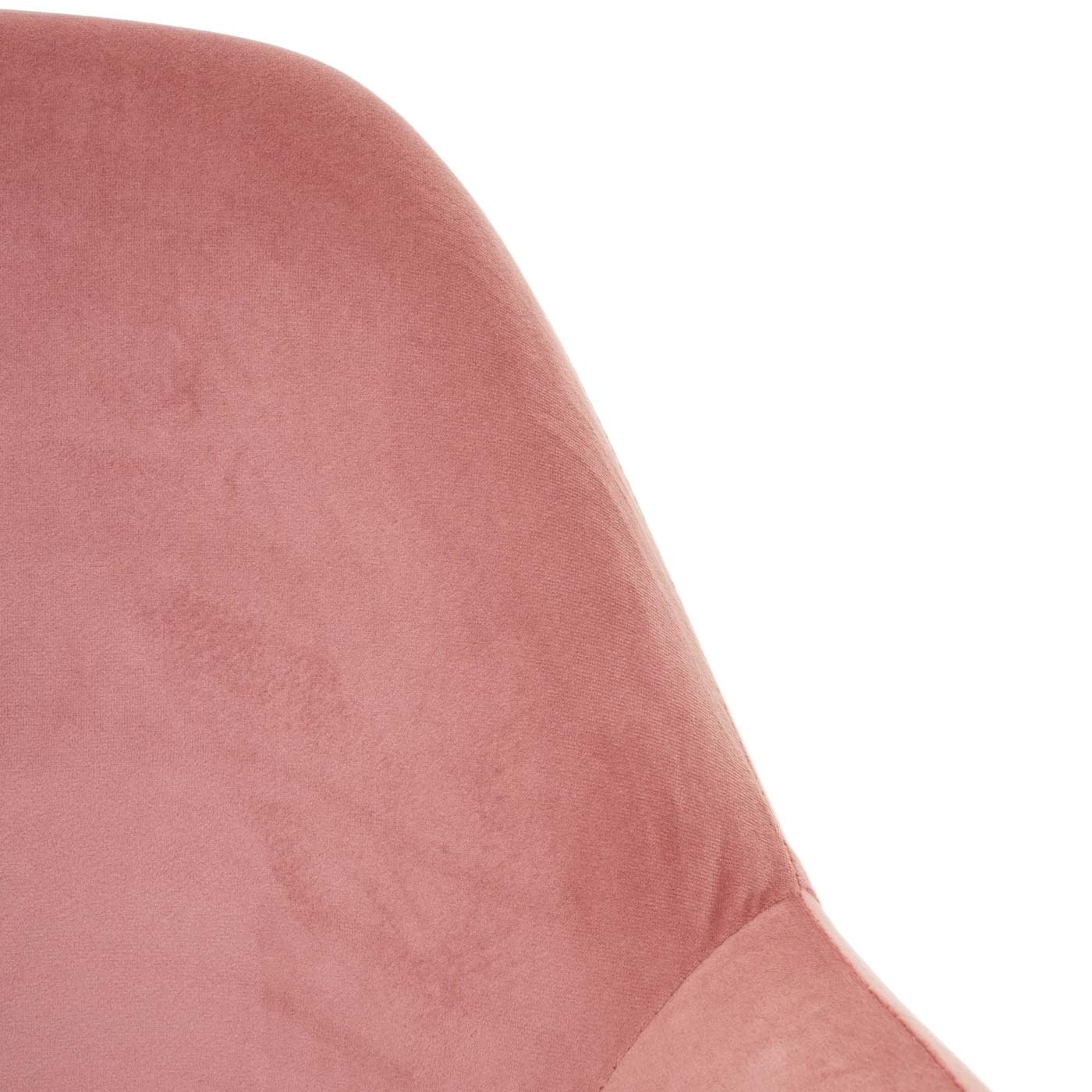 Cosmo Casa - Set van 2 Eetkamerstoelen - Retrodesign Keukenstoel - Fluweel Stoffig Roze met Gouden Poten