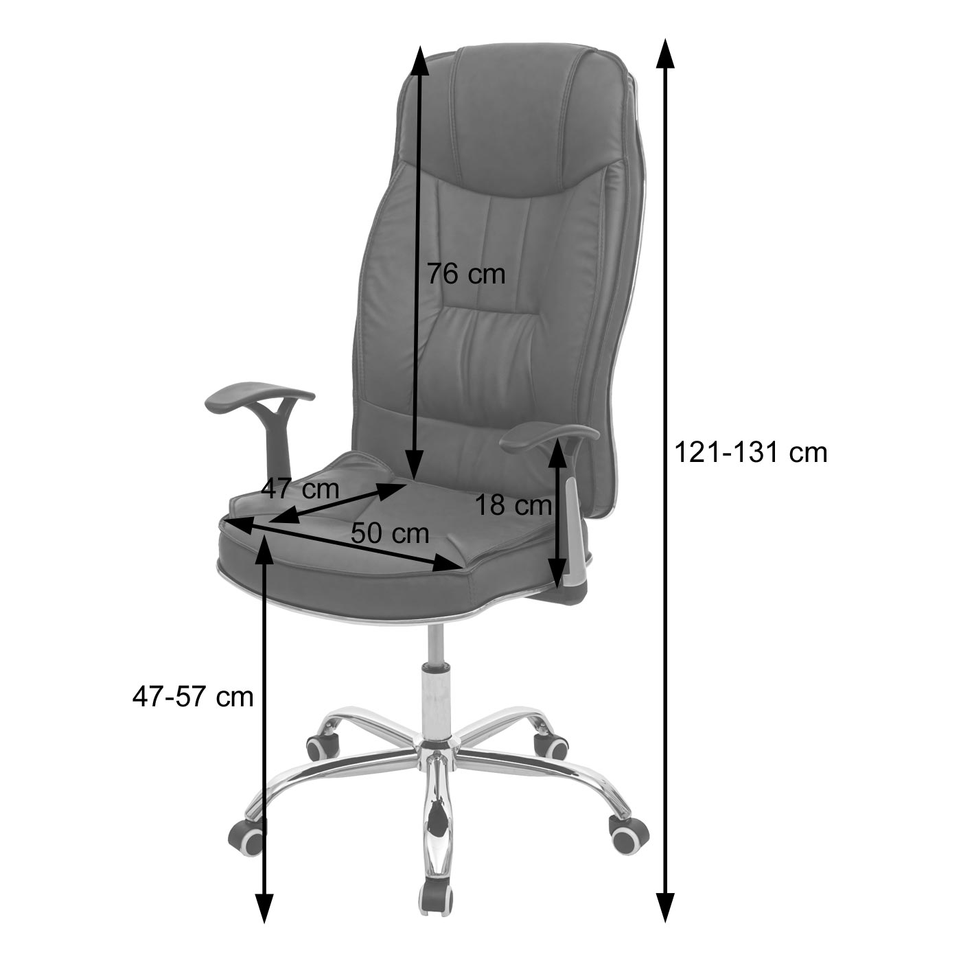 Cosmo Casa - Bureaustoel - Ergonomisch Design - Kunstleer - Wit