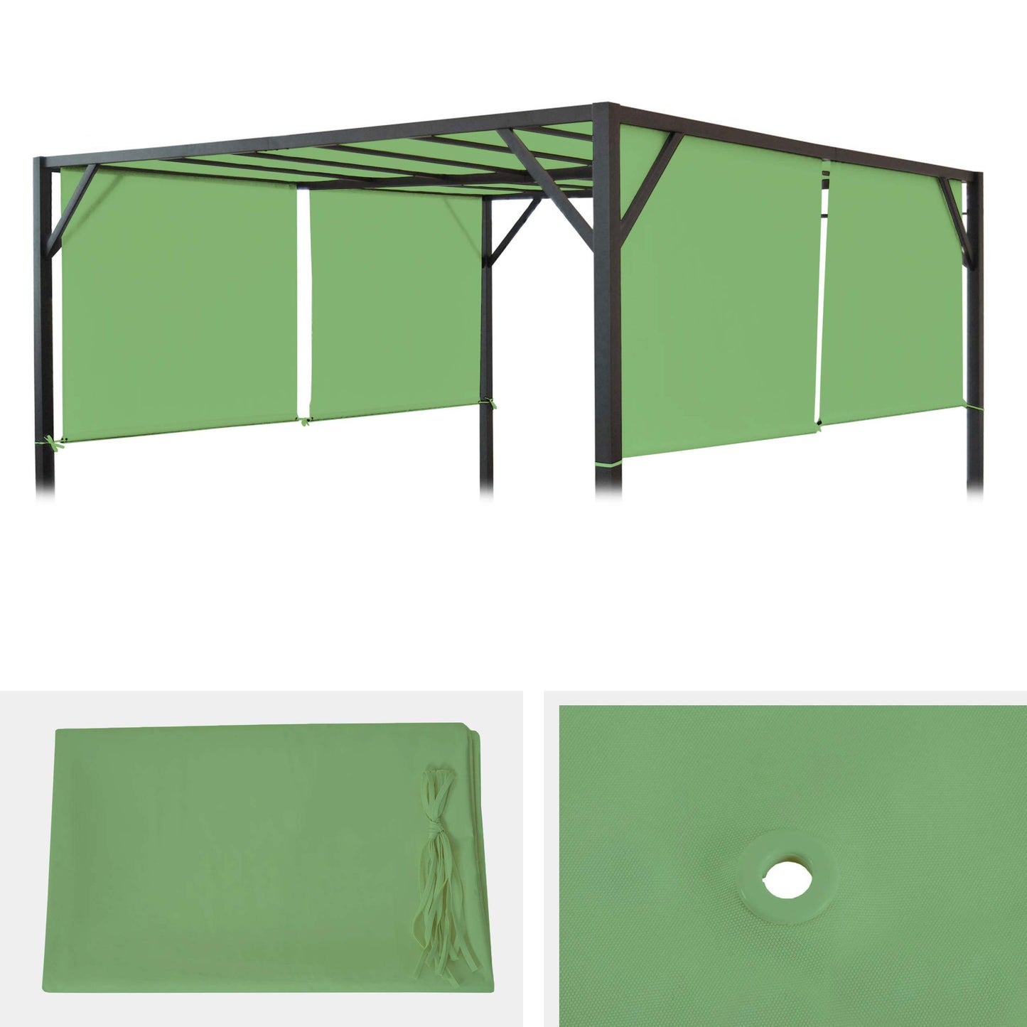 Cosmo Casa - Vervangende afdekking pergola paviljoen Baia - 4x4m - Groen