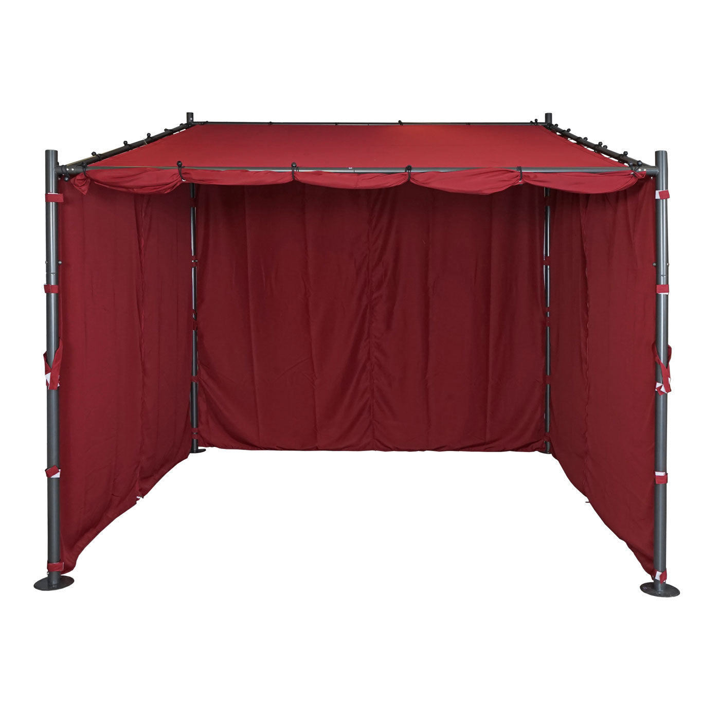 Cosmo Casa - Set van 4 zijwanden voor pergola - Vervangende zijwand voor prieel - 3x3m - Polyester bordeauxrood