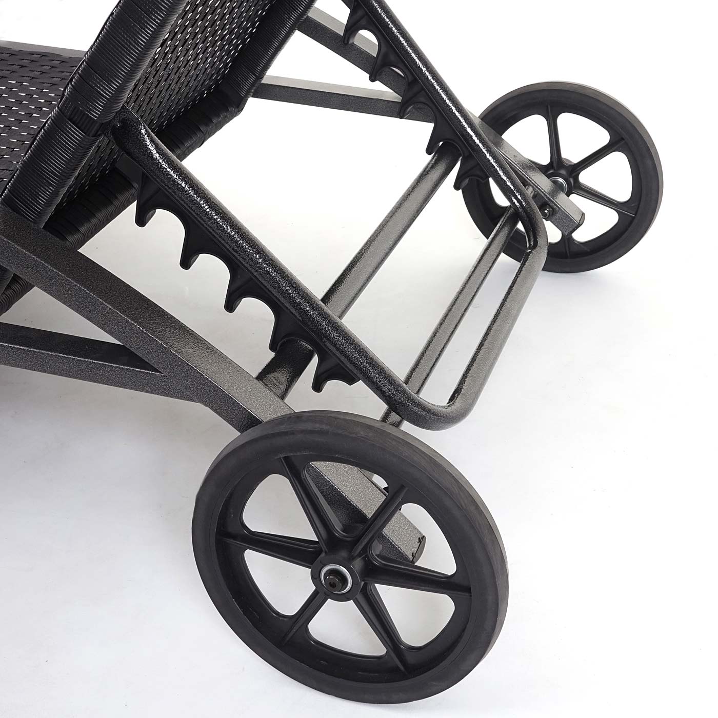 Cosmo Casa - Set van 2 Ligbedden - Relaxligstoel Tuinligstoel - Polyrotan - Zwart met Crème Beige Kussen