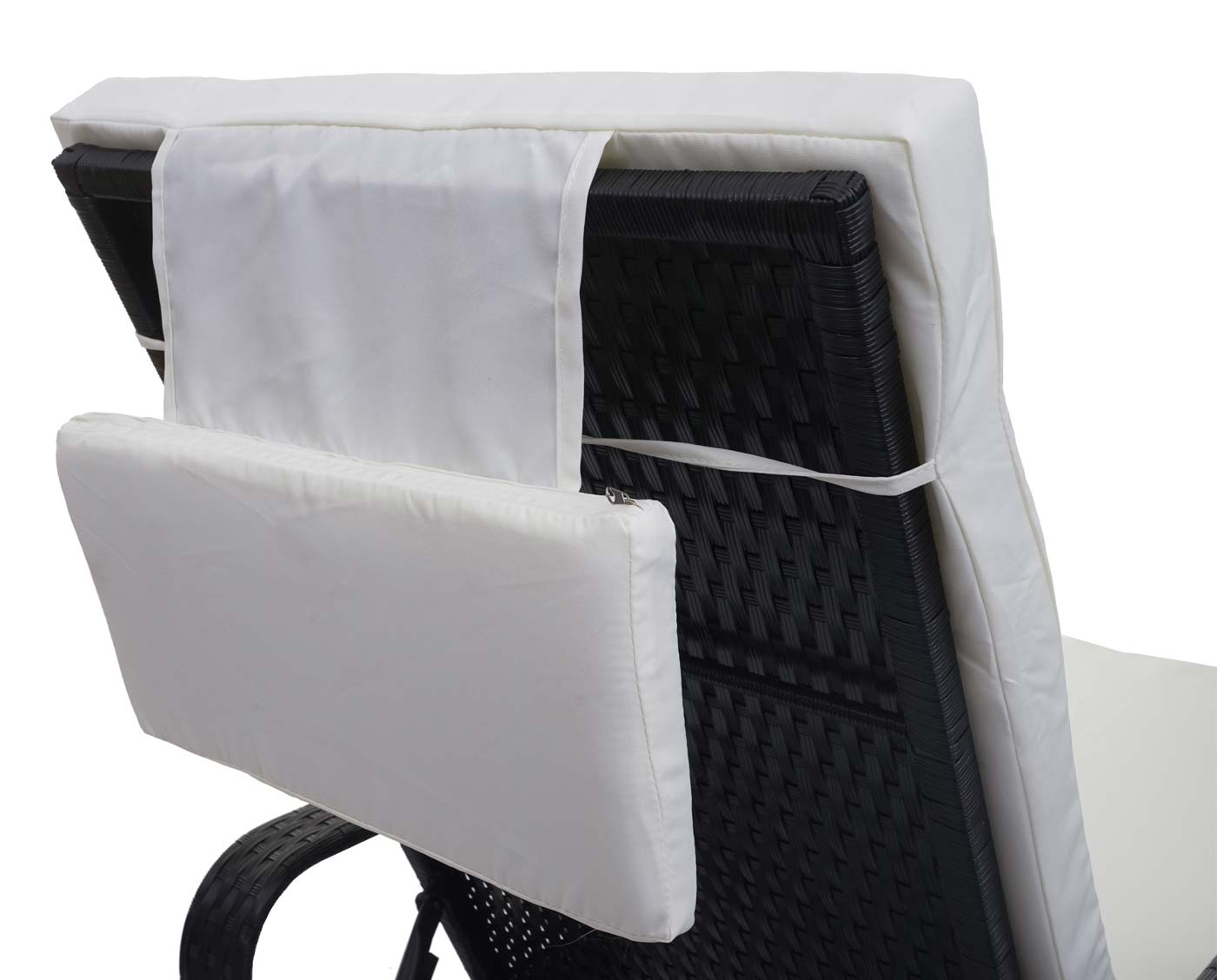 Cosmo Casa - Polyrotan Ligstoel Carrara - Relaxligstoel Tuinligstoel - Aluminium - Antraciet met Beige Kussen