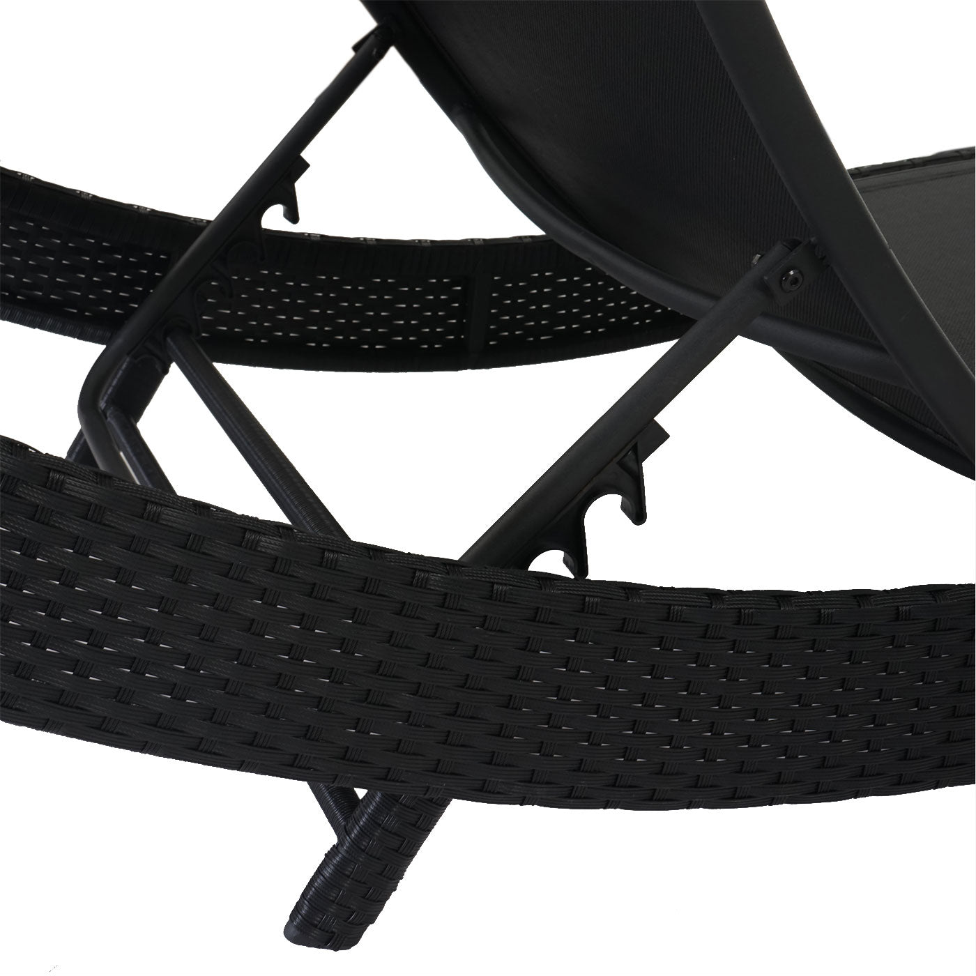 Cosmo Casa - Savannah Ligstoel - Relaxstoel - Tuinligstoel - Polyrotan - Antraciet met Crèmewitte Hoes