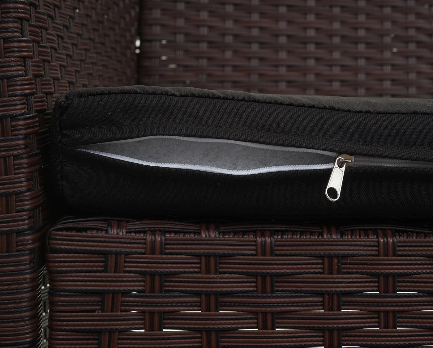 Cosmo Casa - Tuinbank - Zitbank Halden - Polyrotan - Gevlekt Bruin met Zwart