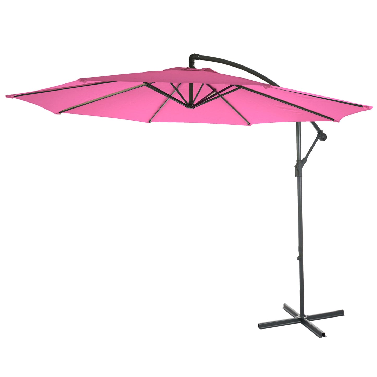 Cosmo Casa - Acerra zweefparasol - Zonwerende parasol - 3m kantelbaar - Polyester staal - 11kg - Roze zonder voet