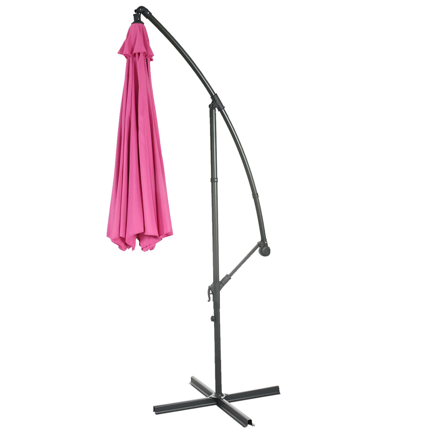 Cosmo Casa - Acerra zweefparasol - Zonwerende parasol - 3m kantelbaar - Polyester staal - 11kg - Roze zonder voet