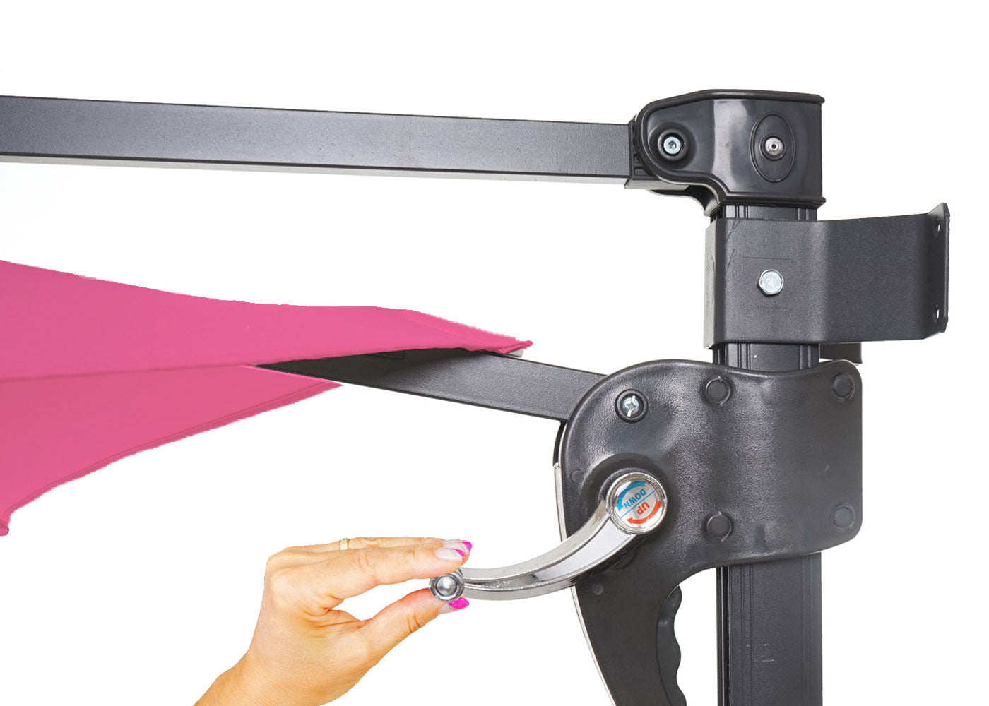 Cosmo Casa - Casoria zweefparasol - 3m kantelbaar - Polyester aluminium/staal - 9kg - Roze-rozerood