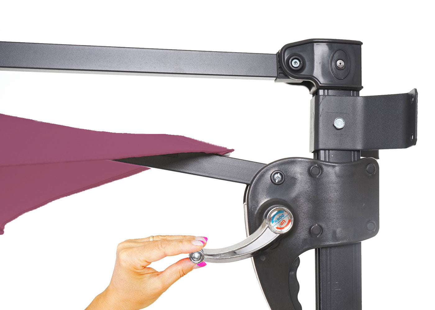 Cosmo Casa - Casoria zweefparasol - 3m kantelbaar - Polyester aluminium/staal - 9kg - Lavendelrood