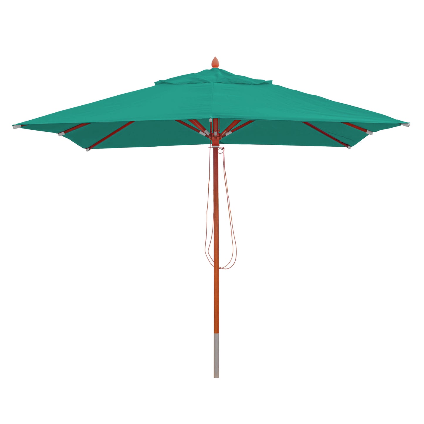 Cosmo Casa - Tuinparasol - Horeca Parasol Vierkant - Polyester en Hout - Blauwgroen