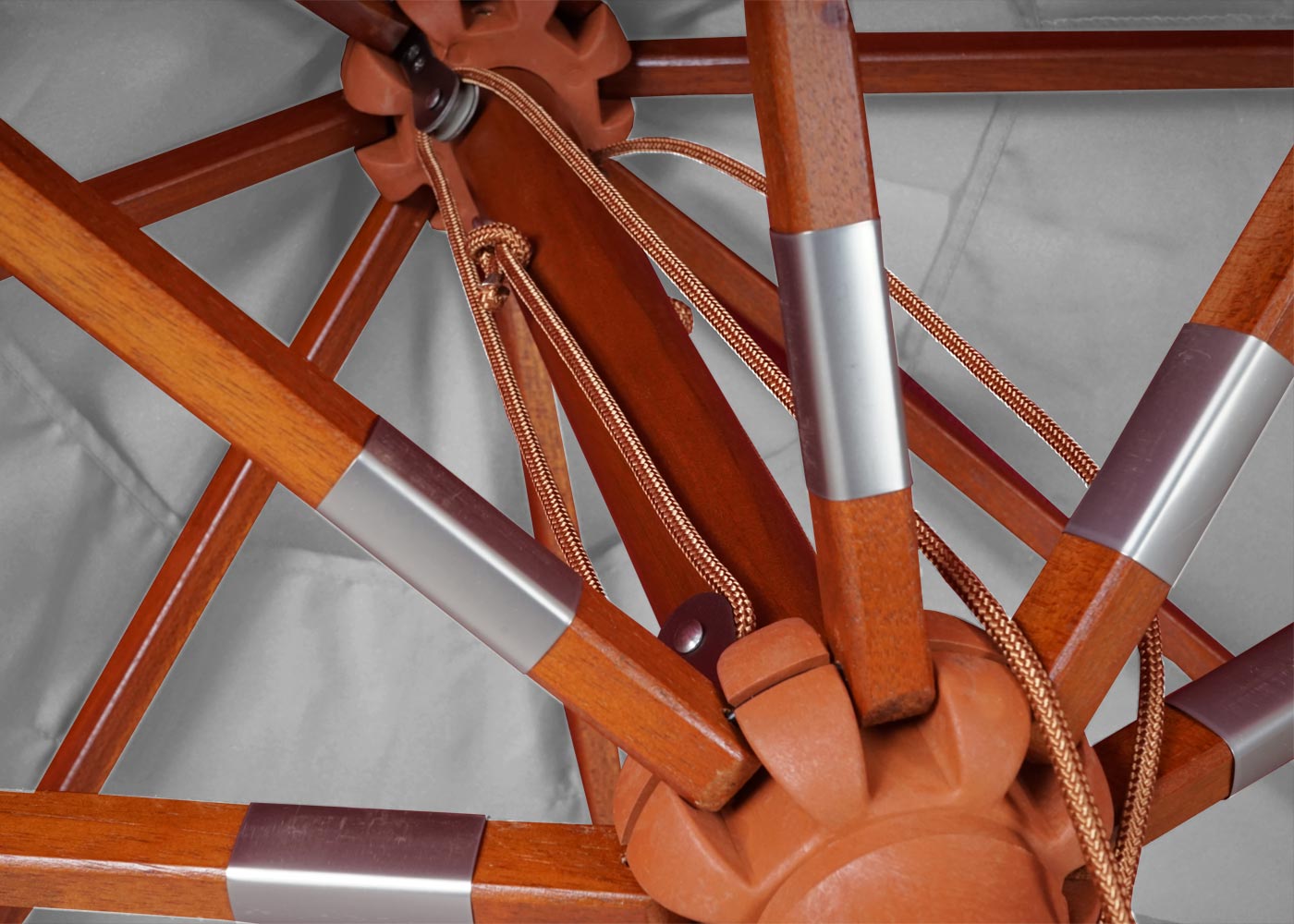 Cosmo Casa - Tuinparasol - Horeca Parasol Vierkant - Polyester en Hout - Lichtgrijs