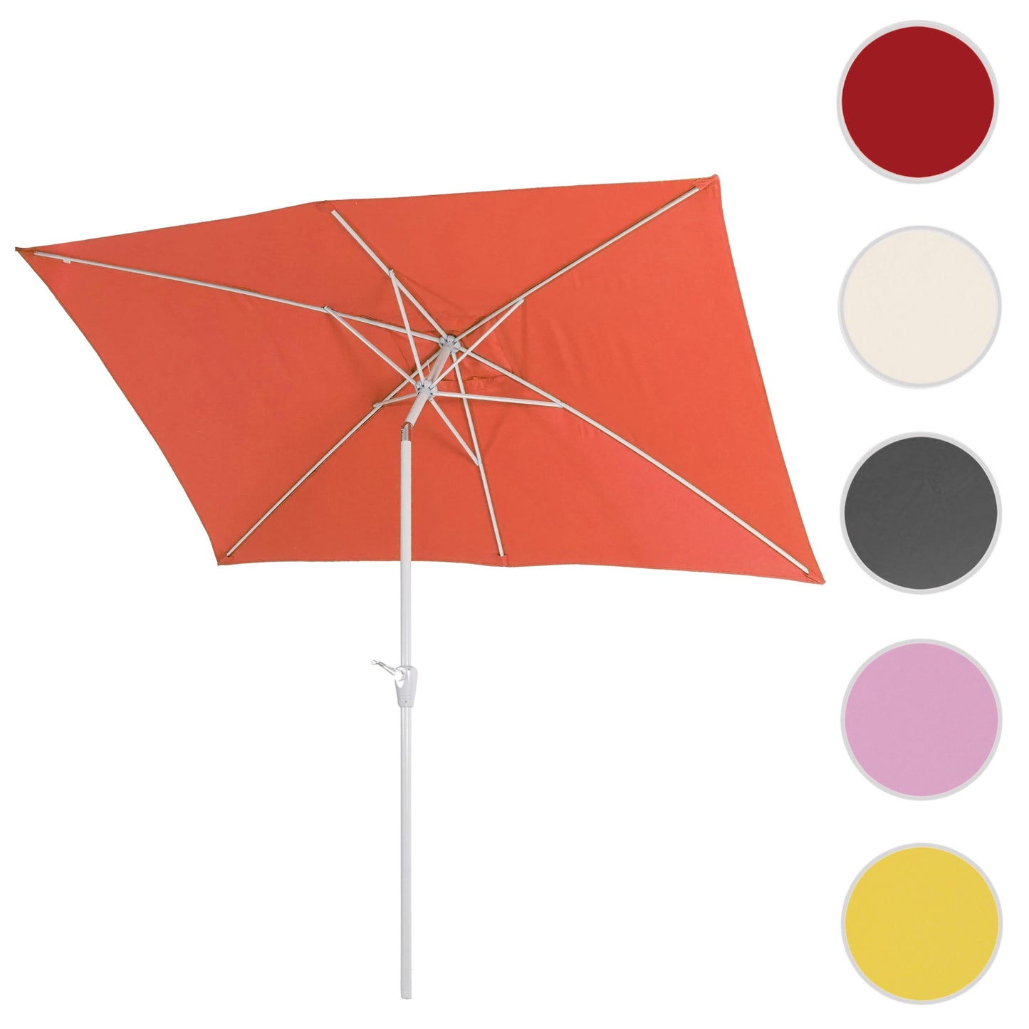 Cosmo Casa - Parasol - Tuinparasol - 2x3m rechthoekig kantelbaar - Polyester aluminium - 4,5kg - UV-bescherming 50+ - Terracotta