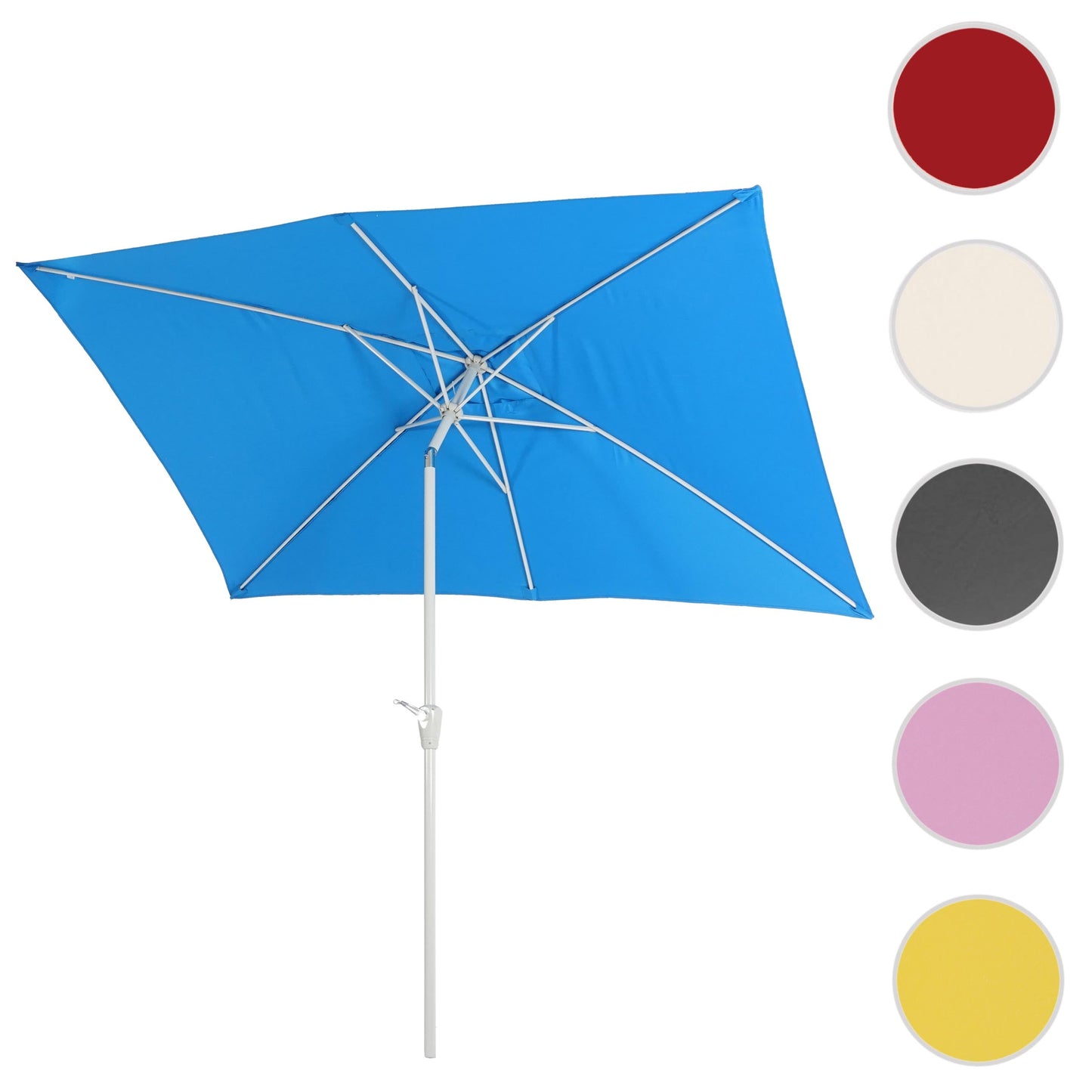 Cosmo Casa - Parasol - Tuinparasol - 2x3m rechthoekig kantelbaar - Polyester aluminium - 4,5kg - UV-bescherming 50+ - Blauw