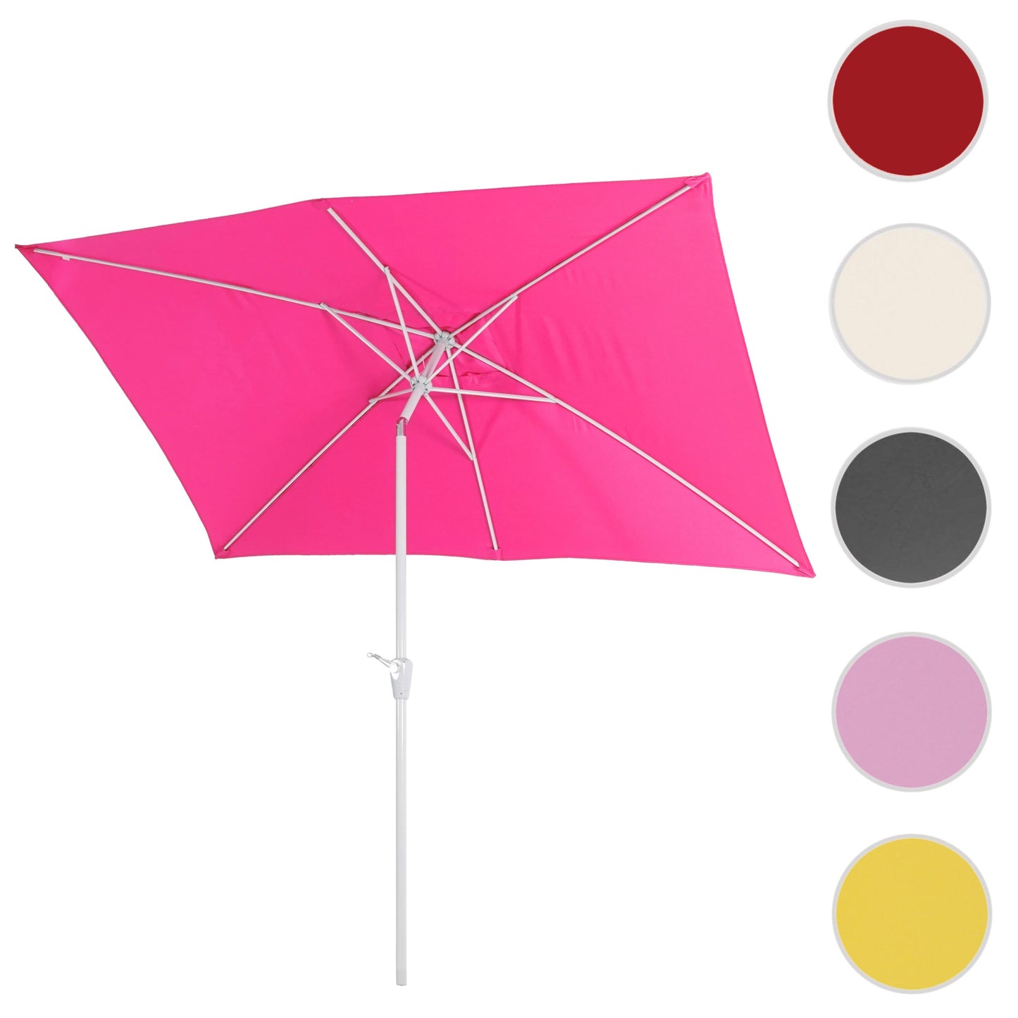 Cosmo Casa - Parasol - Tuinparasol - 2x3m rechthoekig kantelbaar - Polyester aluminium - 4,5kg - UV-bescherming 50+ - Roze